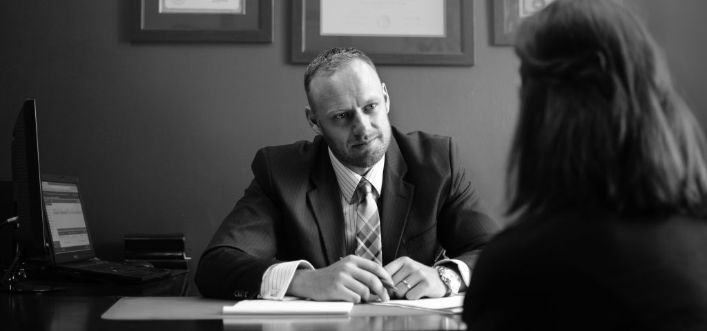 Lawyer having consultation with client