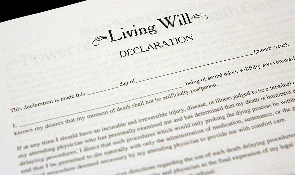 Living will declaration document